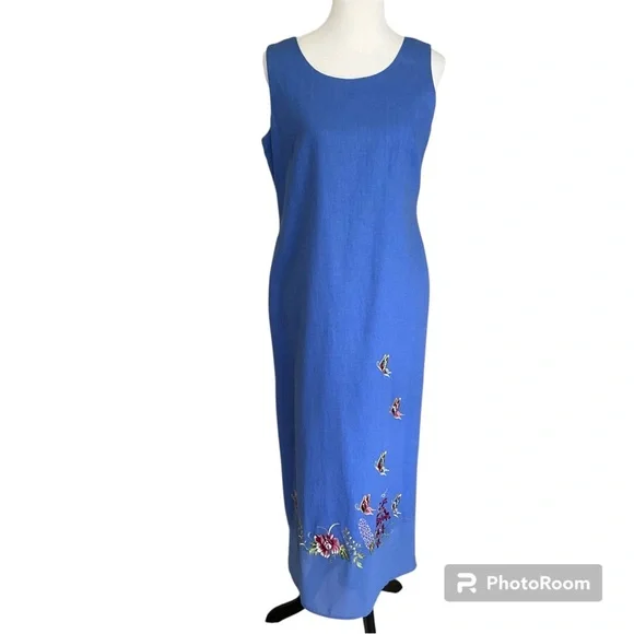 Vintage Y2K Embroidered Maxi Dress with Short Sleeve Mandarin Collar Jacket 8 - Picture 5 of 16